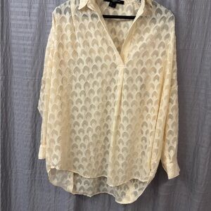 French Connection Ivory Patterned Blouse